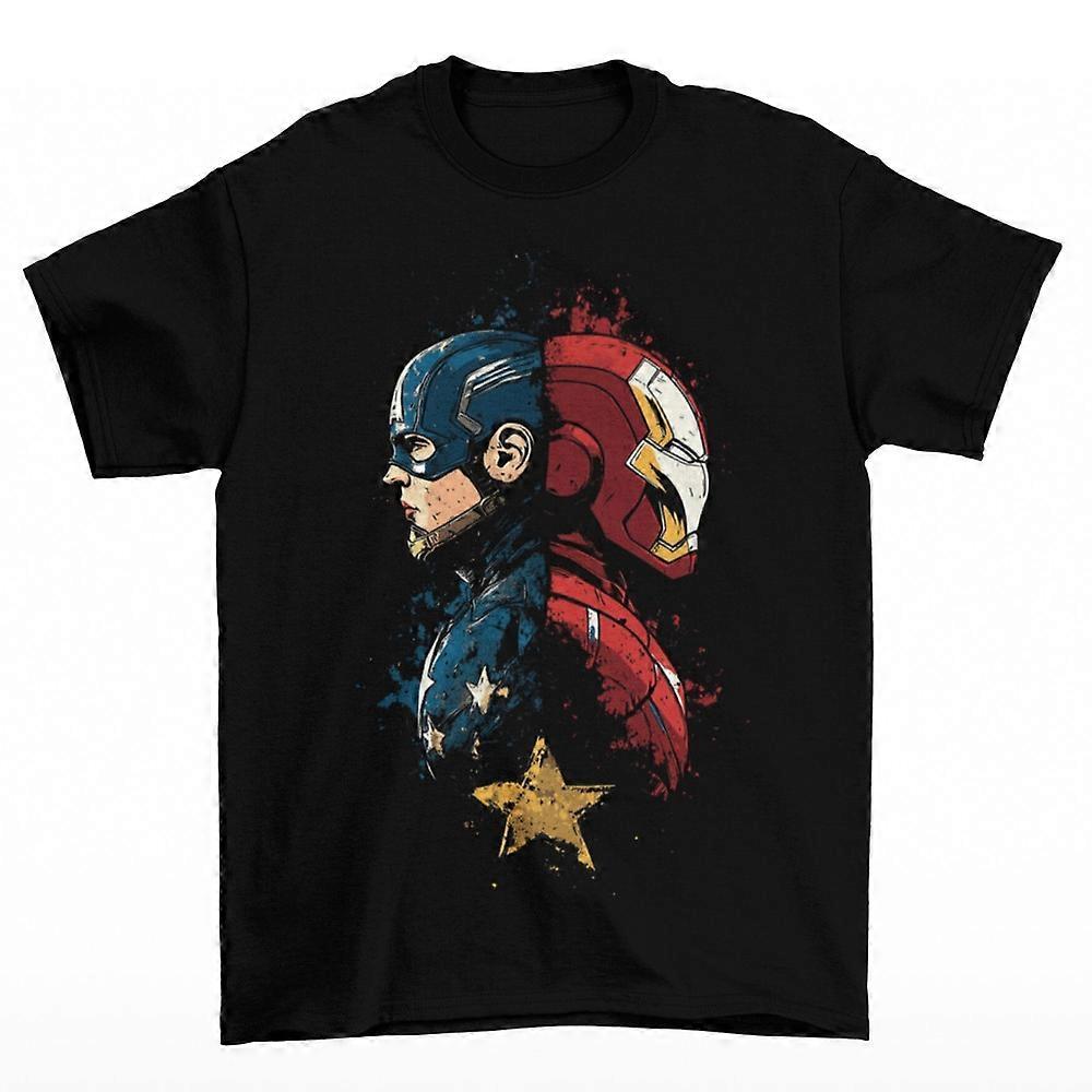 Captain America Iron Man T-Shirt Unisex Cotton Adult Superhero Movies Freedom Style 152