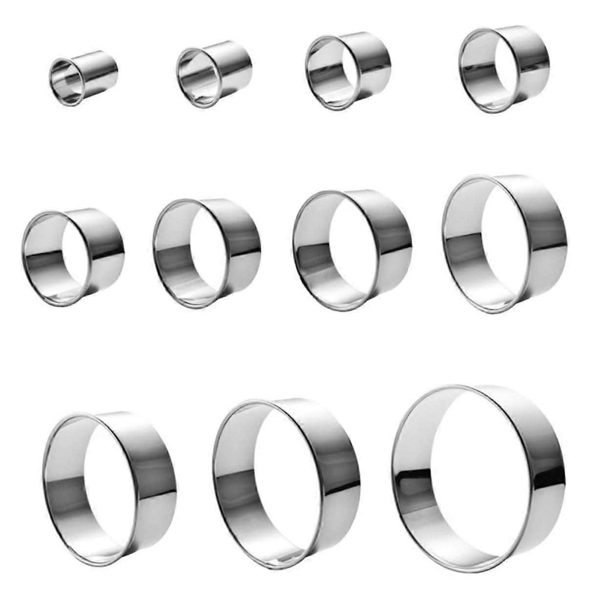 11pcs Stainless Steel Round Cookie Cutters Set for Baking and Biscuit Making Multiple Sizes