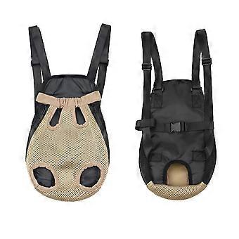 Hunde-Tragerucksack für kleine Hunde und Katzen, atmungsaktive, leichte Reisetasche aus Denim, Größe M, Hellbraun