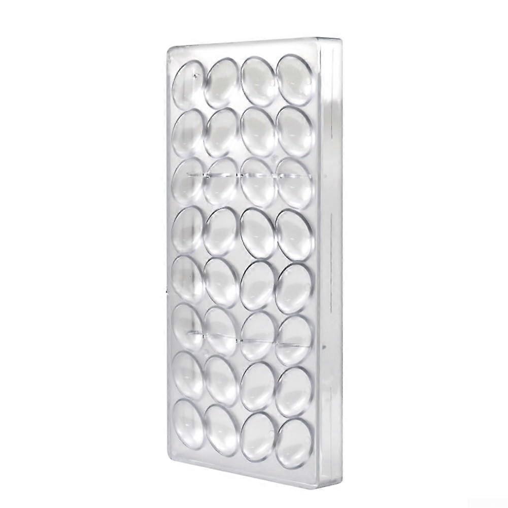 Polycarbonate Chocolate Candy Mold with Smooth Finish, Clear Egg Shaped Bar Tray for Desserts