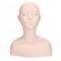 Mannequin Head for Eyelash Extensions and Makeup Practice, Realistic Half Body Training Tool