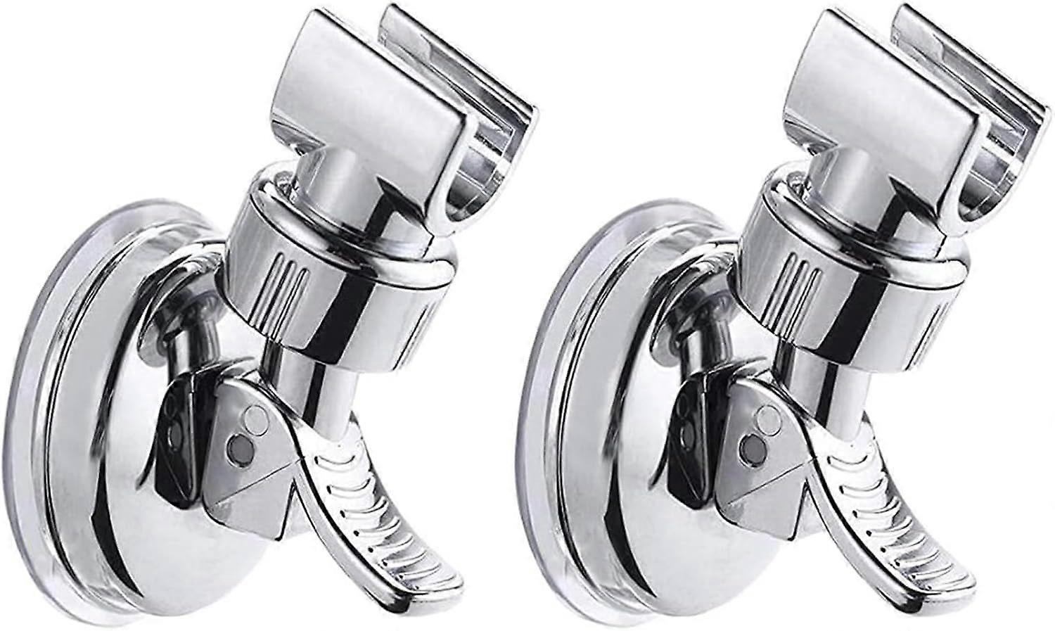 2pcs Adjustable Shower Head Holders, No Drill Shower Mounting Brackets Removable