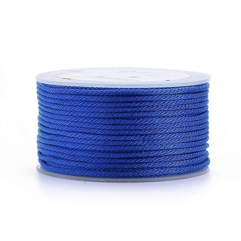 Polyester Cords for Jewelry Making Beading Crafting Medium Blue 2mm 21.87 yards(20m)/roll