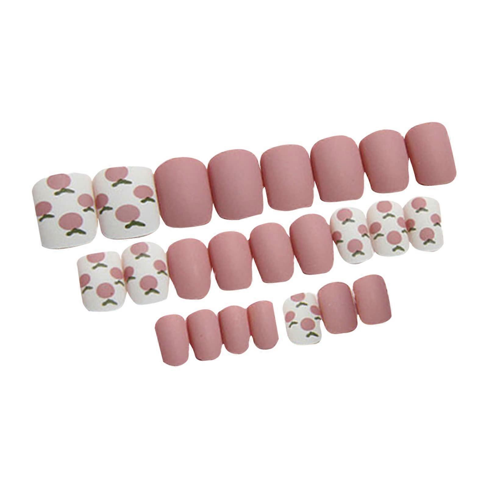 Fake Nails Set Elegant ABS False Nail Tips with Glue Quick Apply Reusable Press On Nails