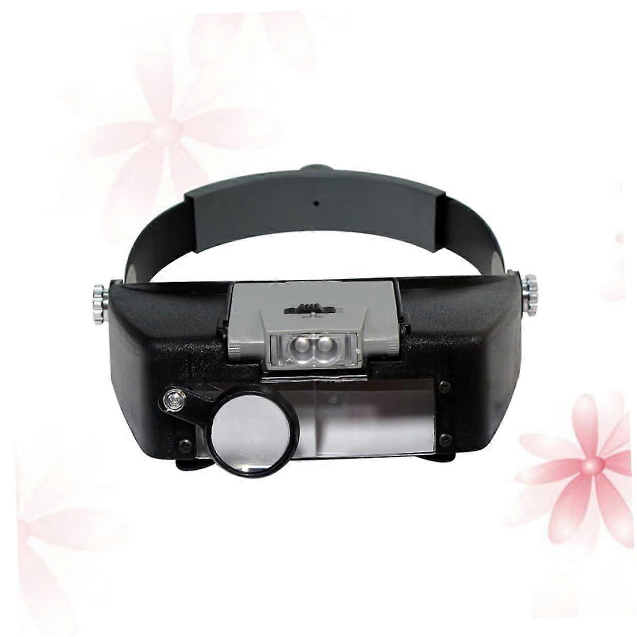 Headband Magnifying Glass with Light, Adjustable LED Visor, Multiple Lenses for Crafts and