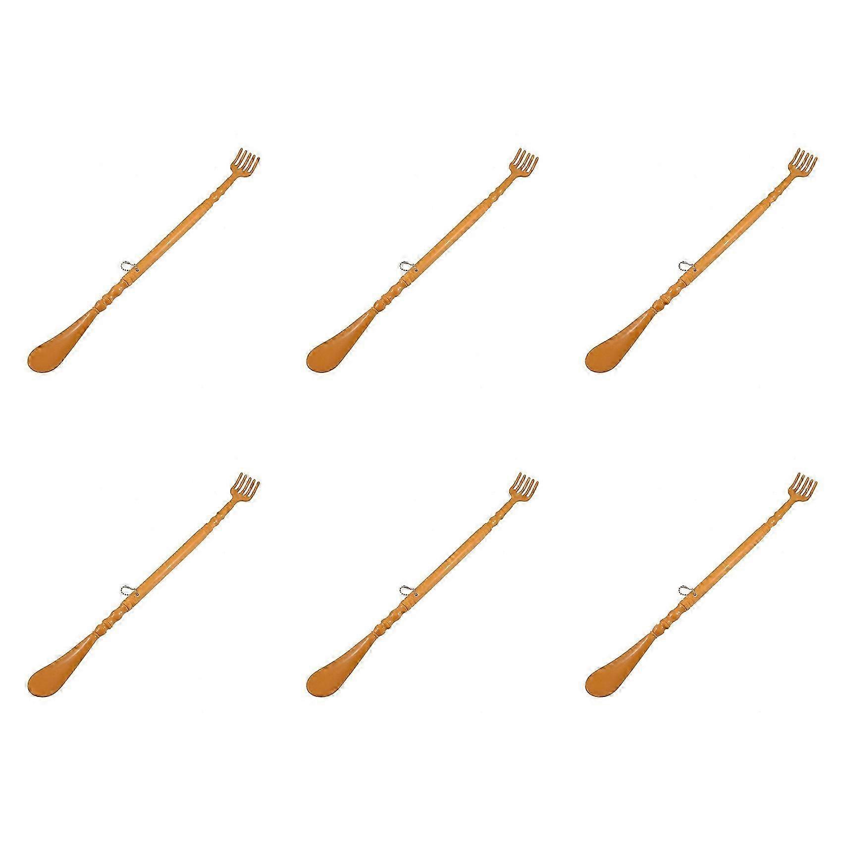 6X Brown Plastic Handle Back Scratch Helper Massager 48 cm