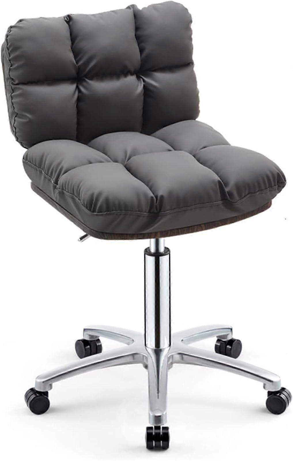Height Adjustable Drafting Chair with Thickened Cushion, Medium Dark Gray Rolling Stool for Home Office