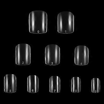 Autocollants pour manucure, faux ongles carrés, lot de 600 pièces transparents pour femmes