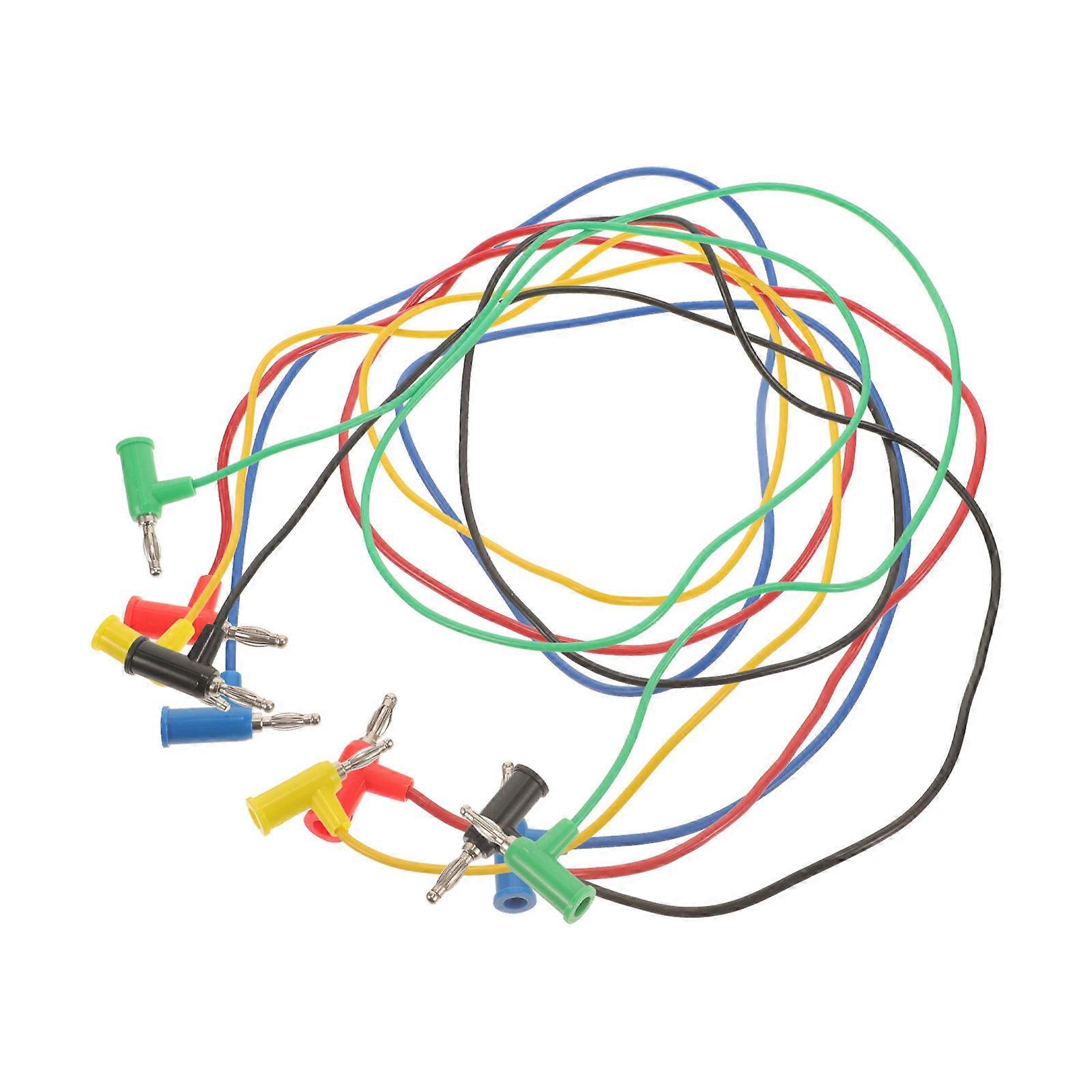 Banana Plug Cables Durable Copper Material For Electrical Work Technicians 5Pcs