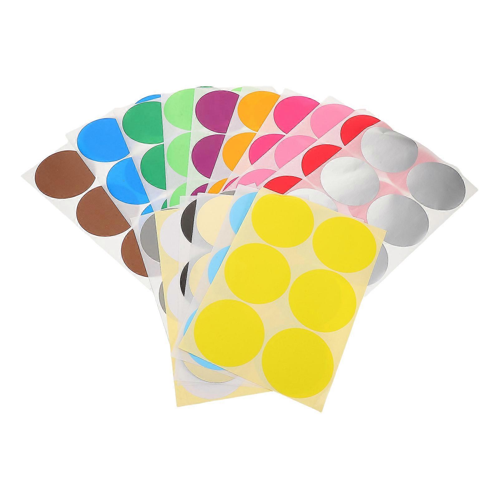 Multi Colored Dot Stickers Circle Labels for Classroom Office 64 Sheets