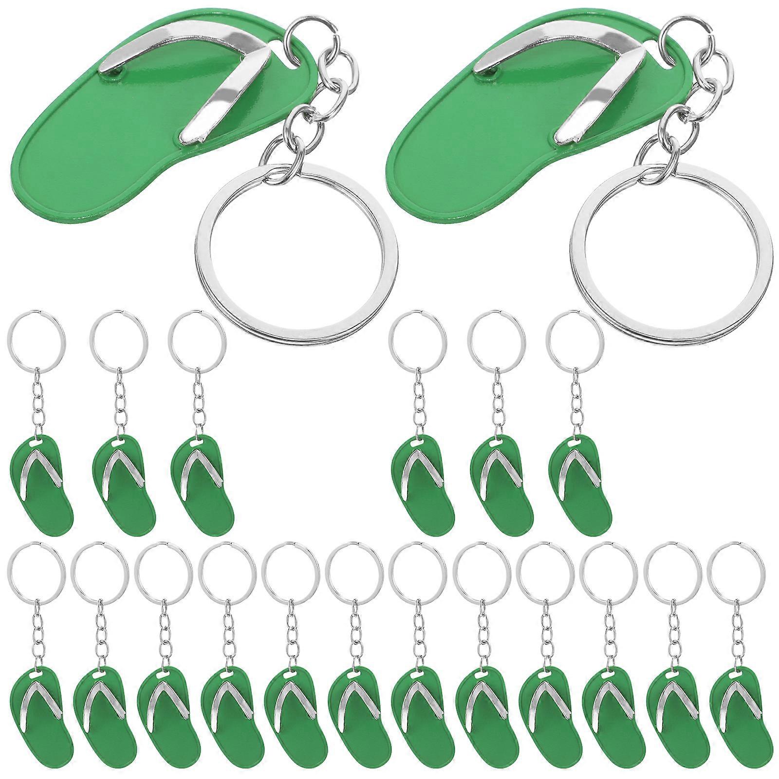 Cute Slipper Shape Key Pendants For Keys Summer Theme 20Pcs