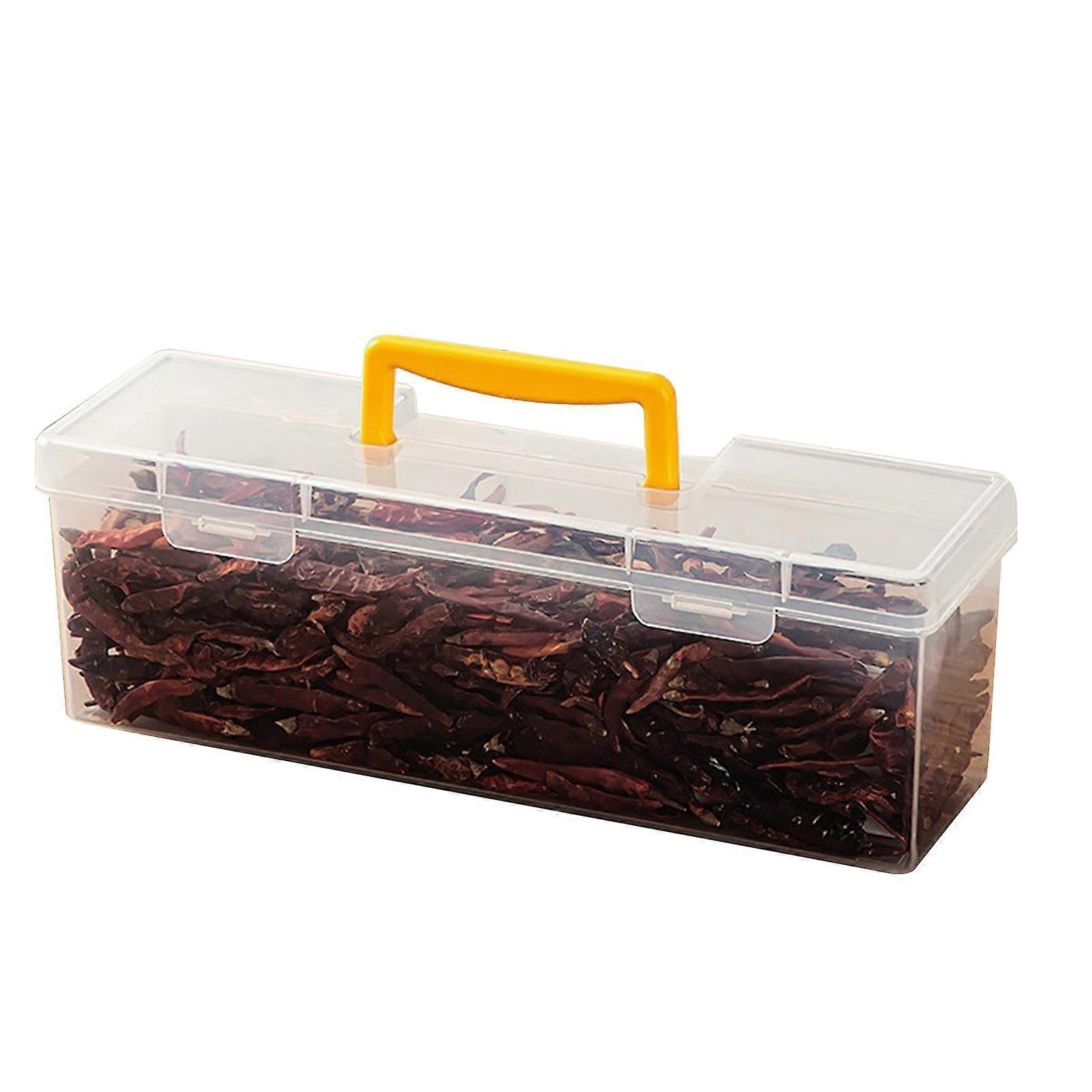 Stackable Storage Container - Clear with Yellow Handle