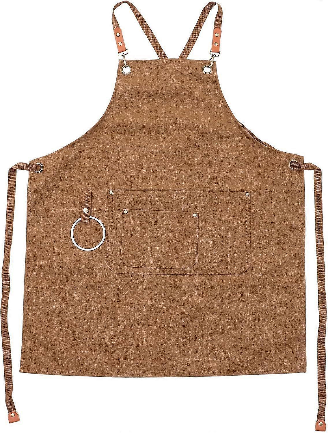 Multi pocket Kitchen Apron Adjustable Canvas Cooking Apron