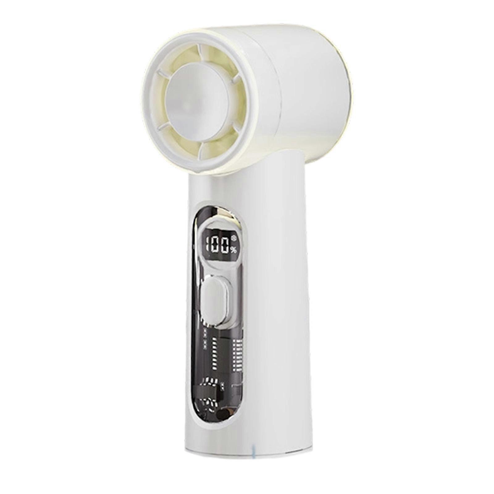 Light Handheld Fan With 5 Wind Selections Strong powerful For Work Study  White