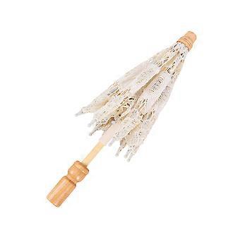 Lace Umbrella Western Lady Stage Show Bridal Photography Decorative Craft Umbrella Beige
