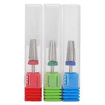 Nagelbohrer-Bits Elektrische professionelle Nagel-Wolfram-Hartmetall-Bohrer-Bits für Nägel Nagelhautentferner Maniküre PediküreSilber