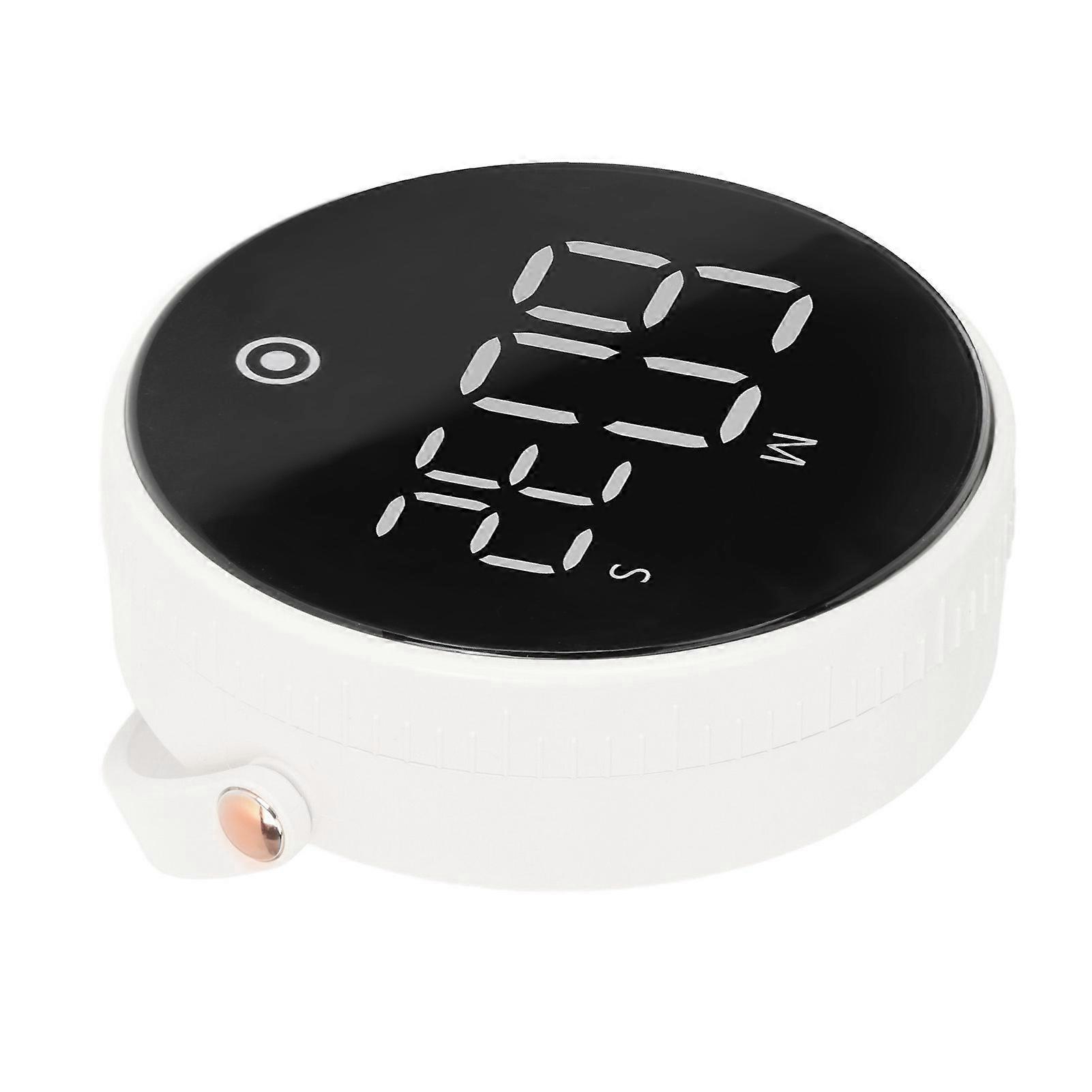 3in LED Digital Timer Rotatable Magnetic Low Noise ABS Shell Silicone Buttons Kitchen Timer White