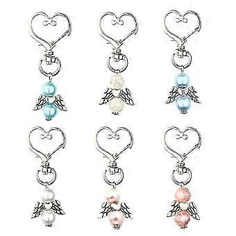 Angel Wing Keychain Lovely Key Decors for Decor 6Pcs Alloy Assorted Color