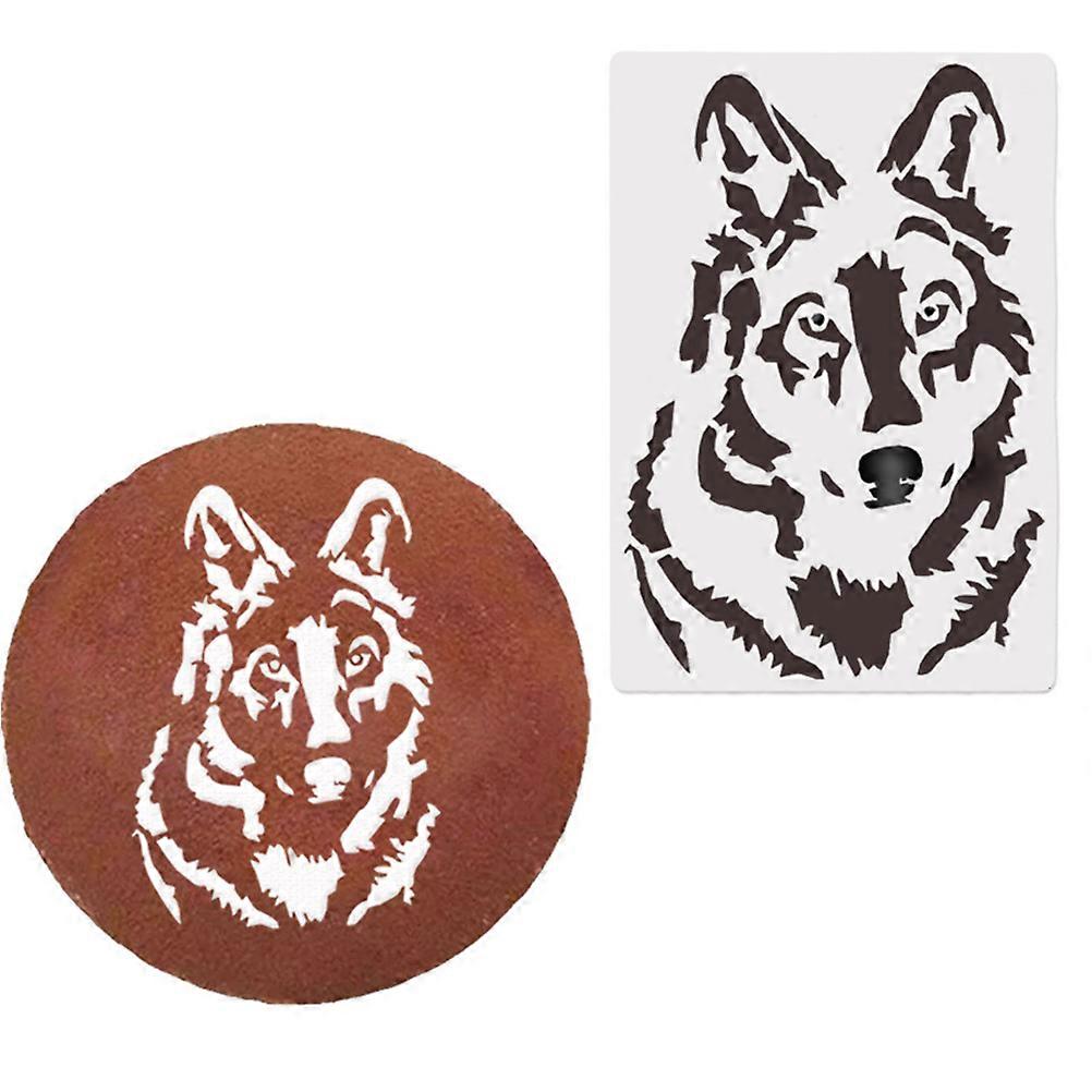 Plastic Painting Stencils Wolf Pattern for Kids Playing 5Pcs White