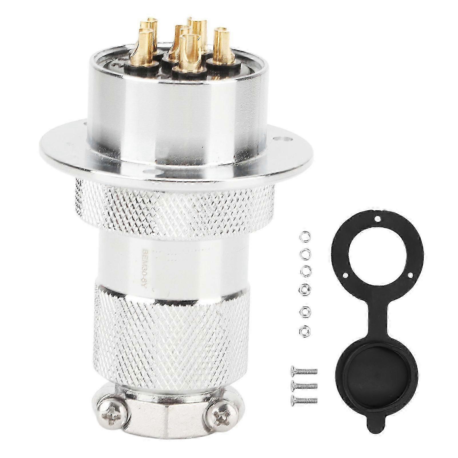 Aviation Plug Socket Compact Size Stable Percompatible withmance Plugging Unplugging Resistance AC DC 250V 6 Pin