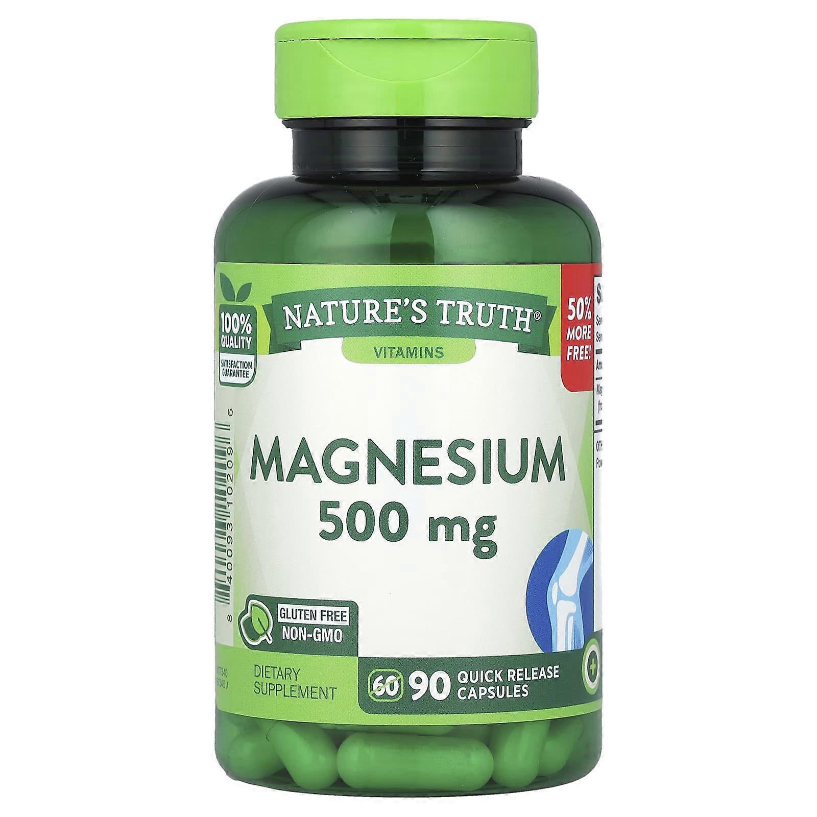 Nature's Truth, Magnesium , 500 mg, 90 Quick Release Capsules, 2-Pack