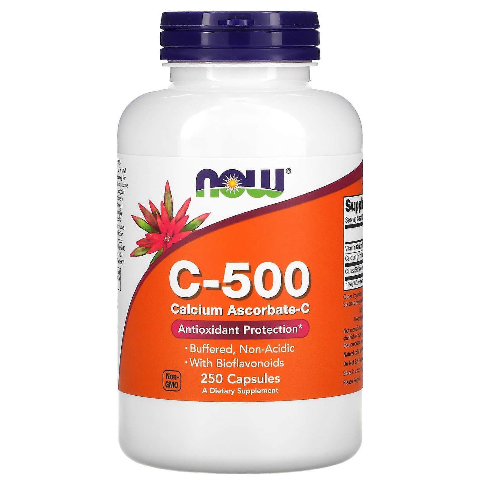 NOW Foods, C-500, Calcium Ascorbate-C, 250 Capsules, 2-Pack