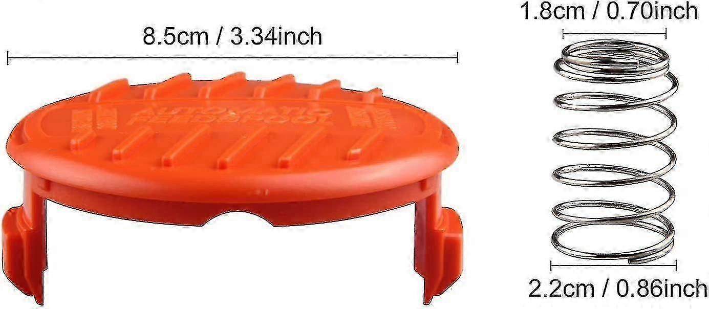 4pcs Spool Caps + Springs compatible with Black+Decker RC-100-P String Trimmer
