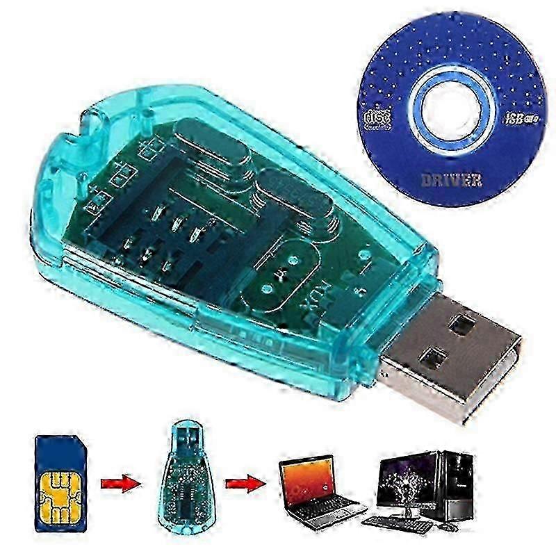 USB SIM Card Reader Compatible with GSM/CDMA - Copy Cloner Writer for SMS Backup