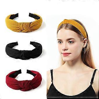 Stirnbänder für Frauen Geknotetes Stirnband Workout Haarbänder Top Knot Stirnbänder für Mädchen Herbst Mode Haarschmuck 3er Pack