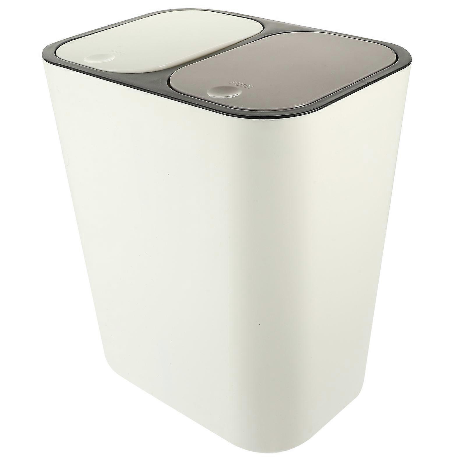 Waste Container Press Type with Double-Grid Plastic Trash Can