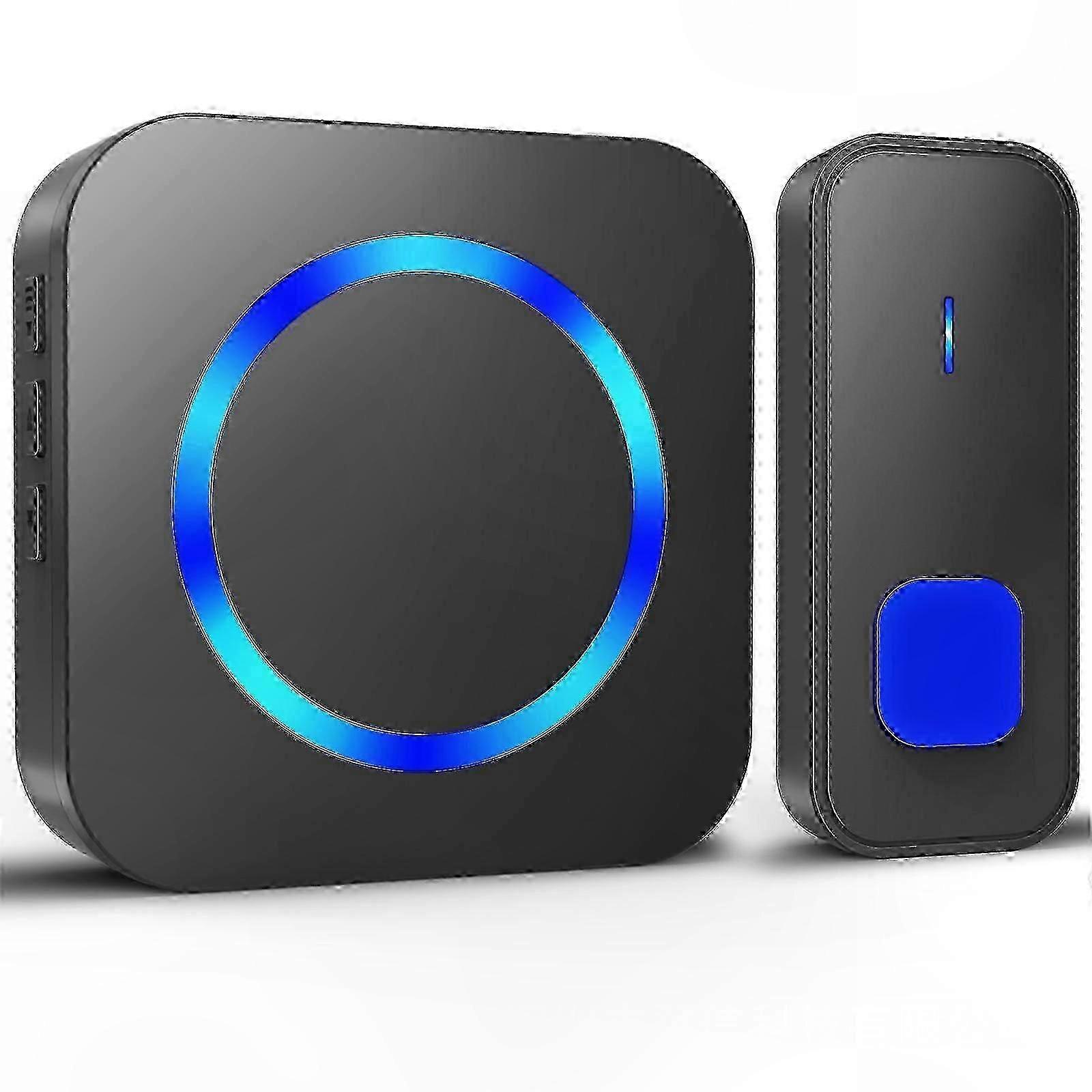 LED Night Light Wireless Doorbell, Waterproof Electronic Design with Ding Dong Pager Functionality