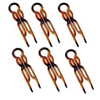 Matte Oval Hair Clips Set of 6, Hollow Minimalist Non-Slip Hairpins for Women Everyday Updos Braids Bun