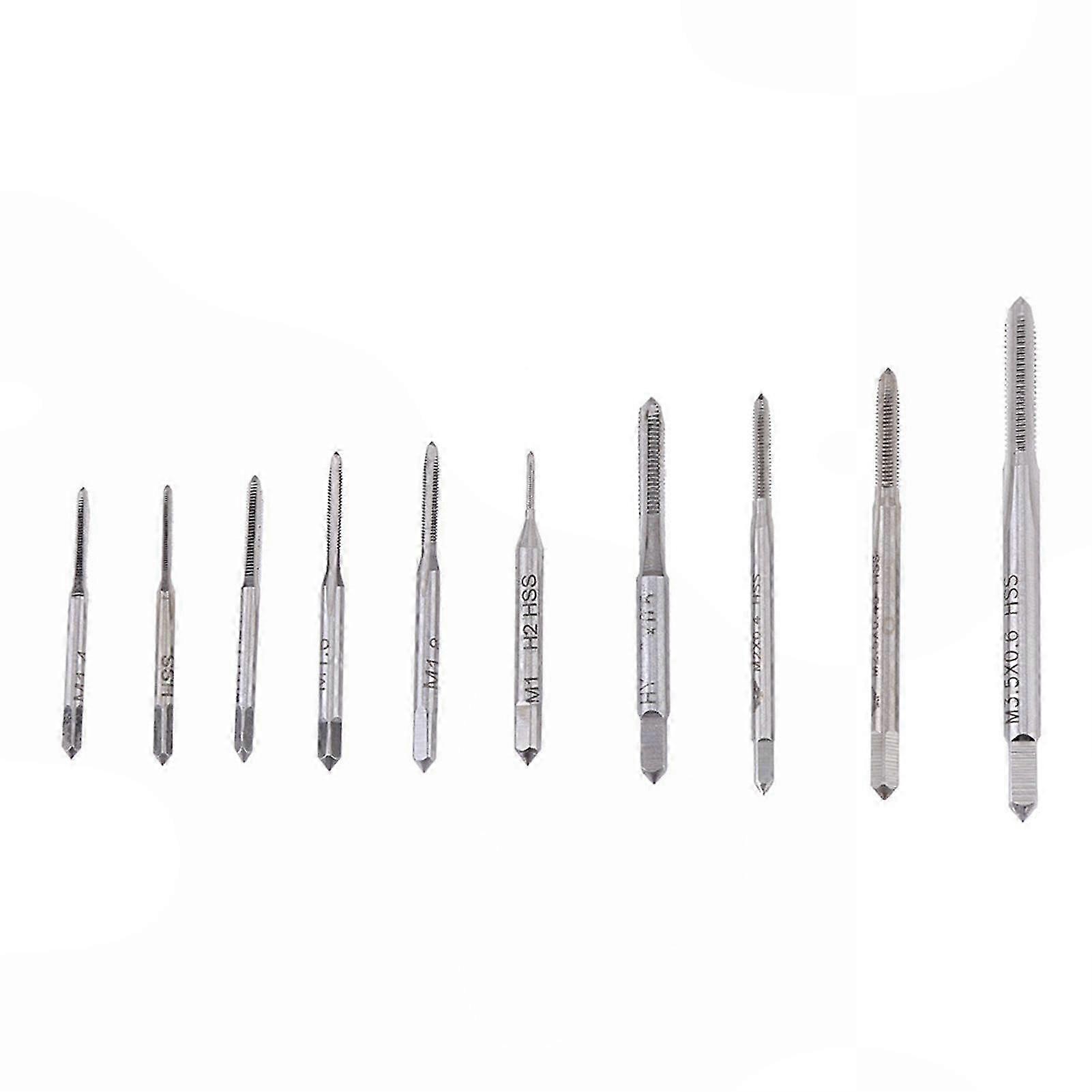 10-Piece Mini M1 to M3.5 Machine and Hand Thread Taps for Wire Tapping and Threading