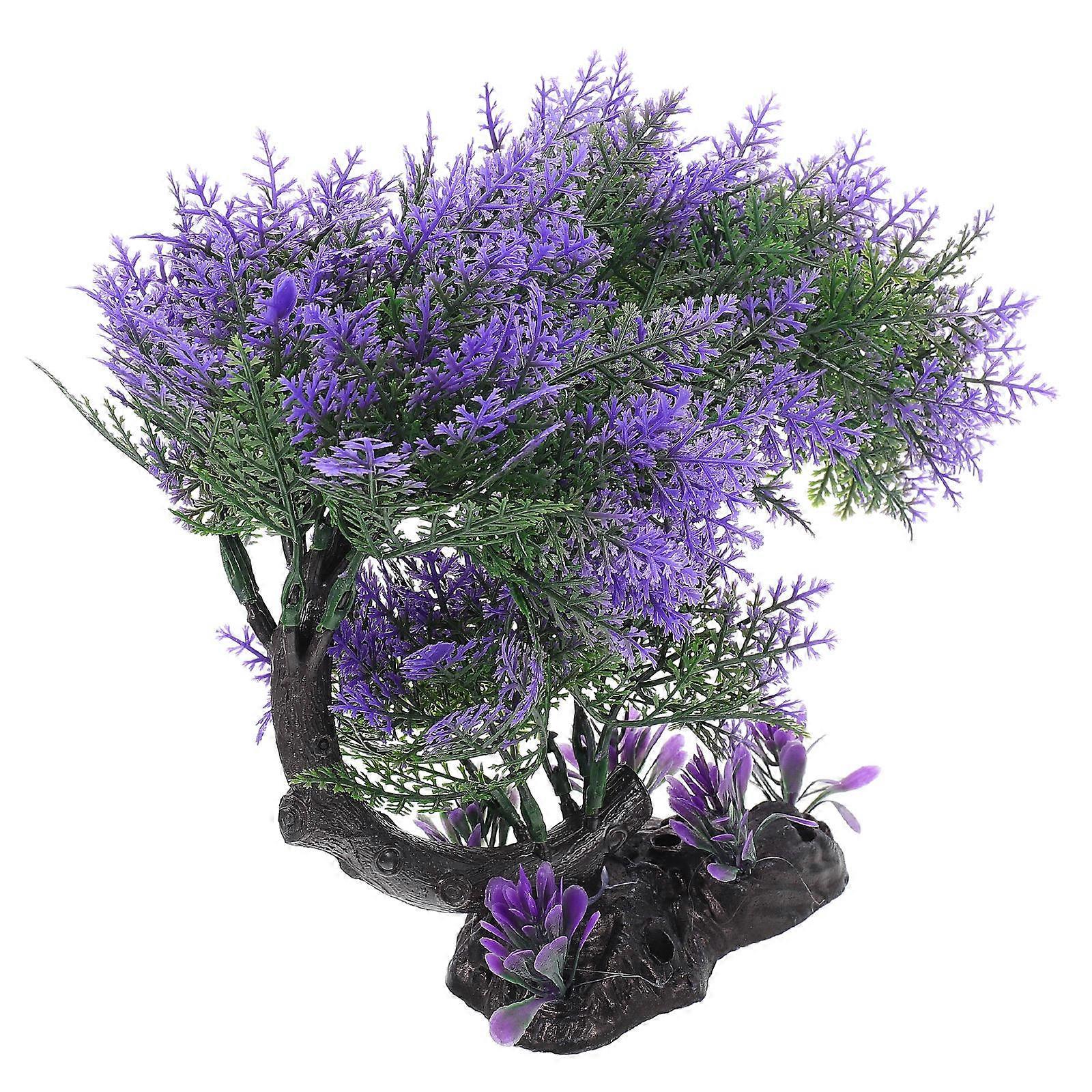 Purple Decorative Artificial Tree Imitated Pine Tree for Aquarium Decor