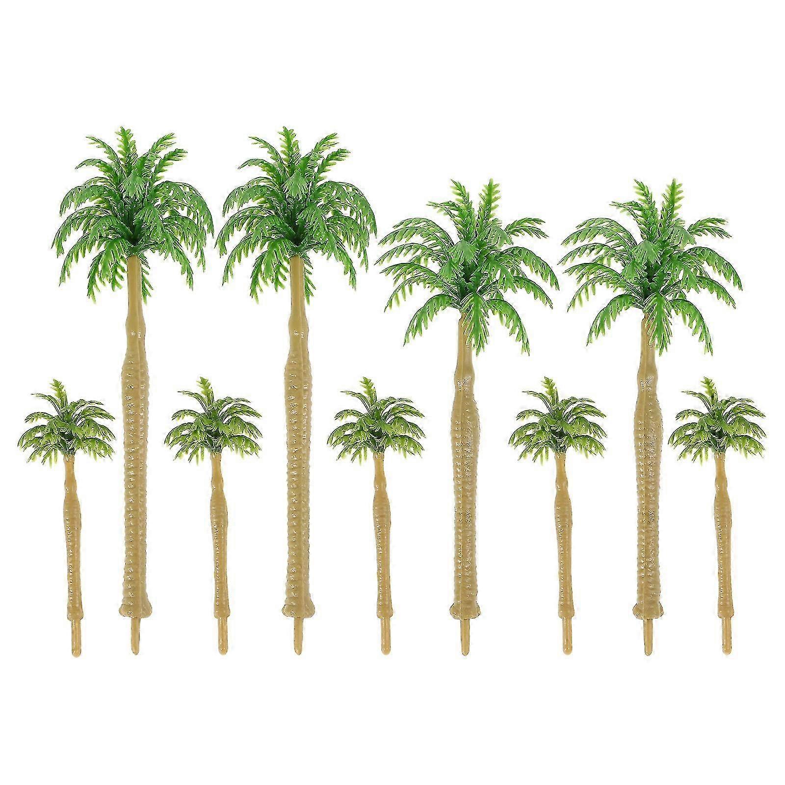 Simulation Plastic Coconut Trees for Decoration 9Pcs Mini Palm Tree Set