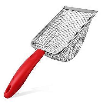 Cat Box Scooper Metal Litter Sifting Scoop Pet Care 28.00X10.00X5.00CM Non-Sticky Surface 1Pcs