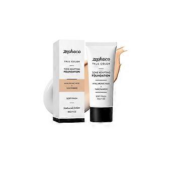 Zephoco intelligent hudjusterende foundation makeup (naturlig farve), let, transparent, basismakeup, holder makeup på plads, naturlig makeup