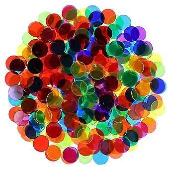 300pcs Plastic Tokens Pro Count Bingo Chips Markers for Bingo Game Cards Game Accessories Blue + Red + Yellow + Green + Purple + Orange Each 50PCS