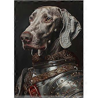 Quebra-cabeça Weimaraner Cavaleiro - Retrato de Cavaleiro de Estimação - Presente para Dono de Weimaraner AZQ082