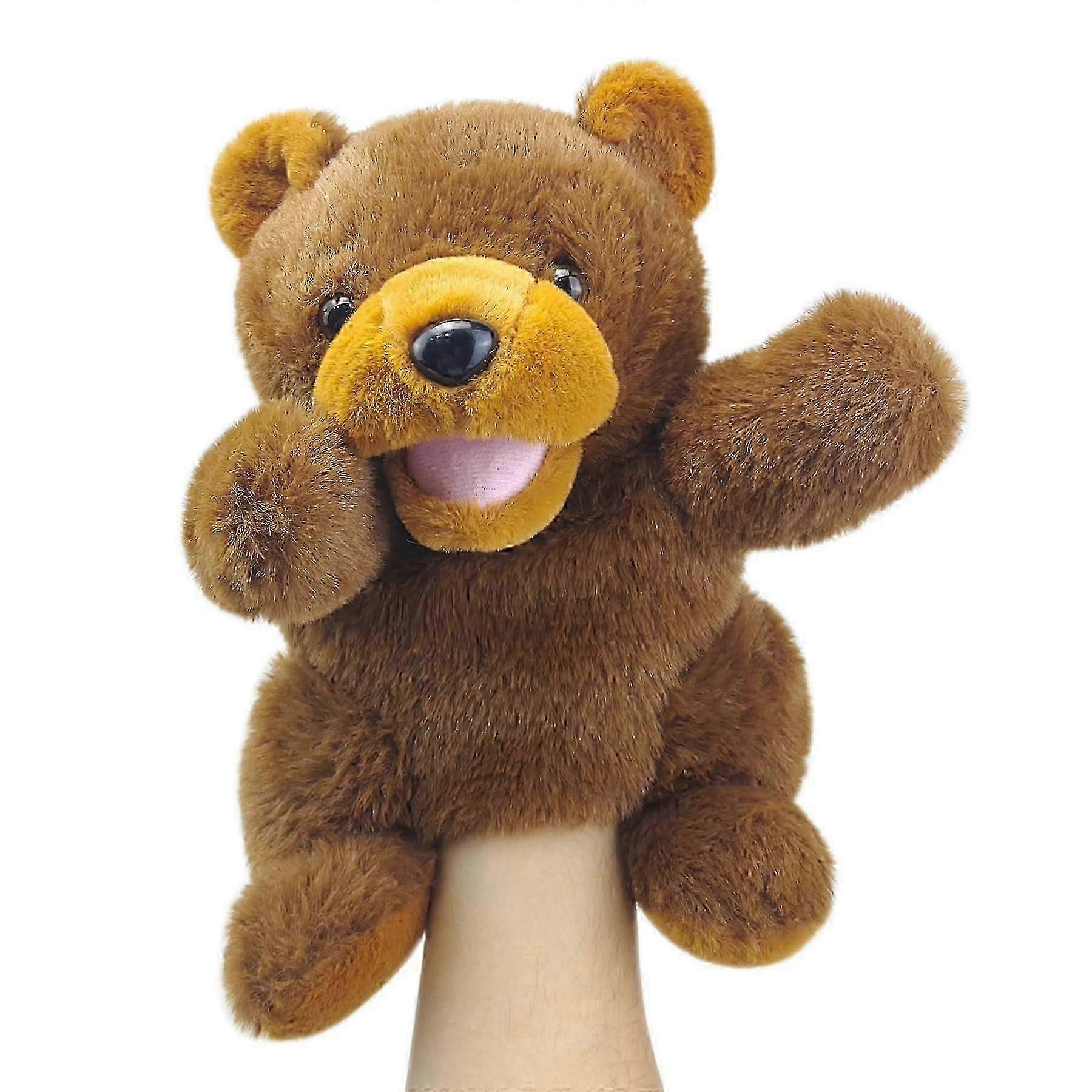 Handdockor Bear Puppet, 10' Djur Handdockor för barn med rörlig mun