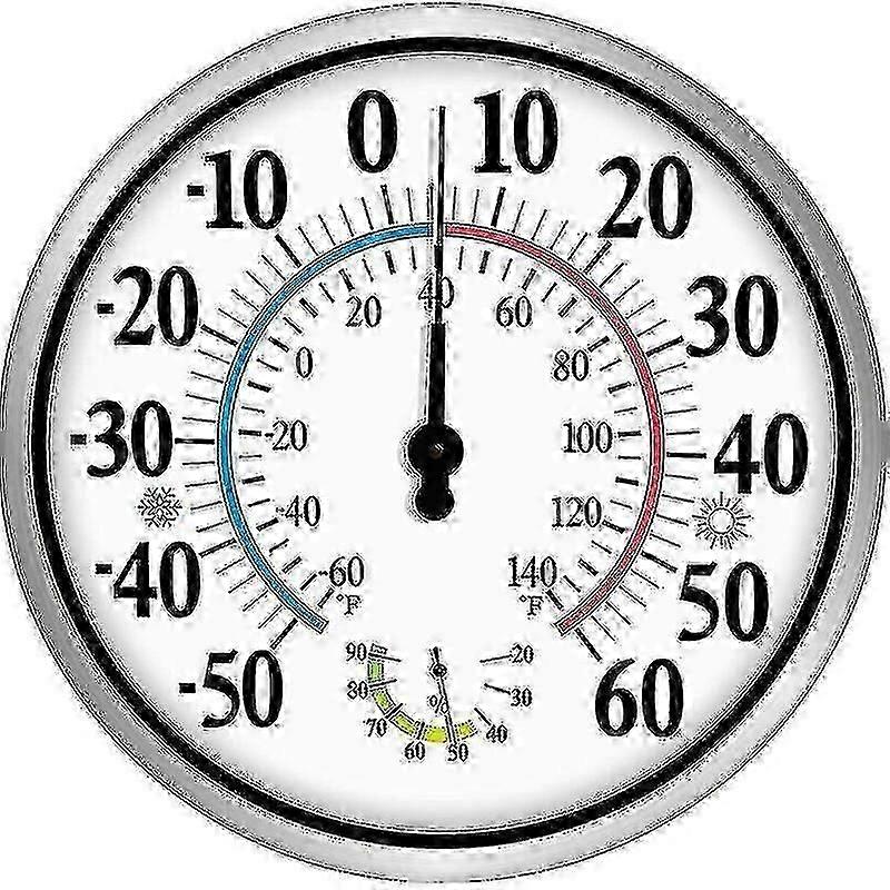 Digital Thermometer Hygrometer 12 Inch Wireless Wall Mount