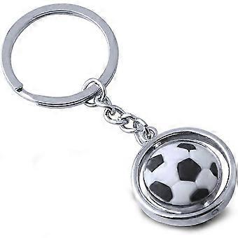 Sturdy Compact Soccer Football Keychain, Steel Rotating 3D Motion Keychain, Soccer Football Key Ring, Birthday Gift
