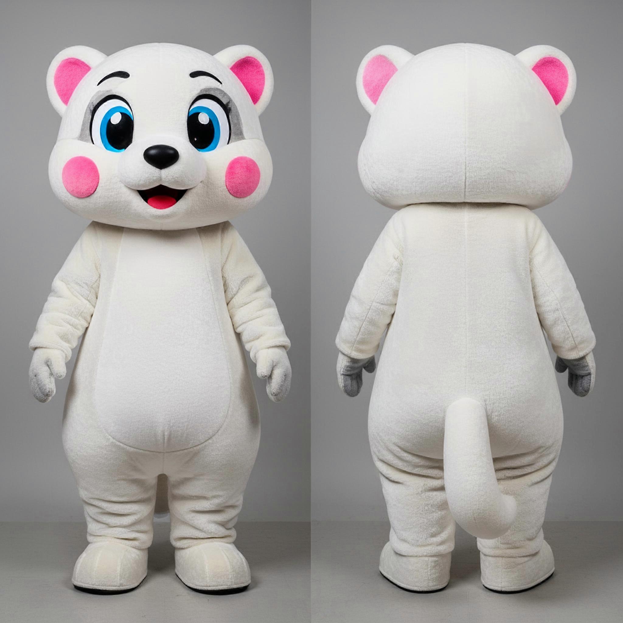 MASTICOT Ivory White Playful Weasel Mascot