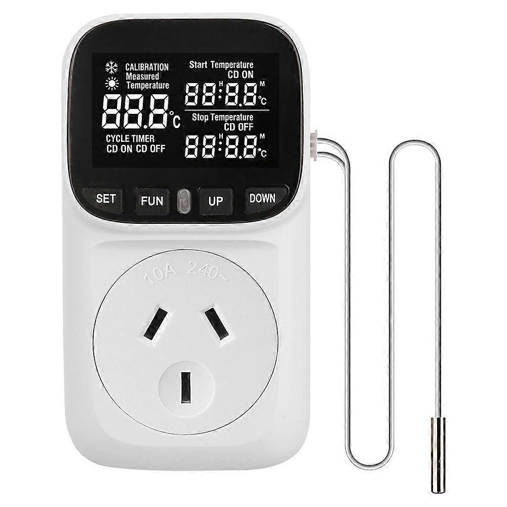 Digital Thermostat Socket, Temperature-Controlled Socket (Suitable for Heating and Cooling), with Display AU Plug