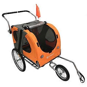 Topmast Easy Flow Dog cykeltrailer - med joggerfunktion - foldbar - orange