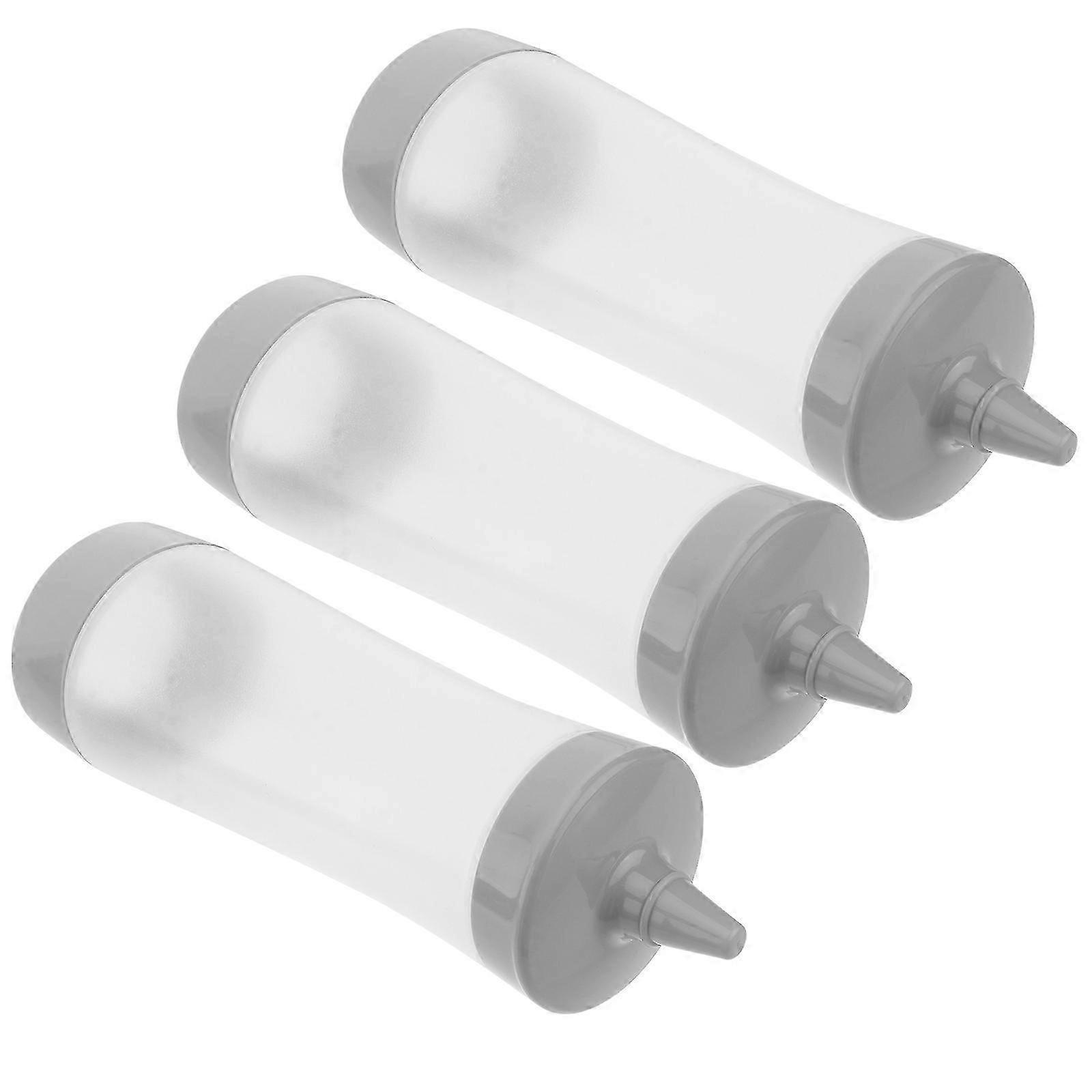 Grey Squeeze Bottle Condiment Bottle compatible with Controlled Dispensing 3Pcs