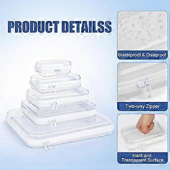 PCS Rigid Transparent Toiletry Bags with Zipper  Waterproof Storage Box for Cosmetics