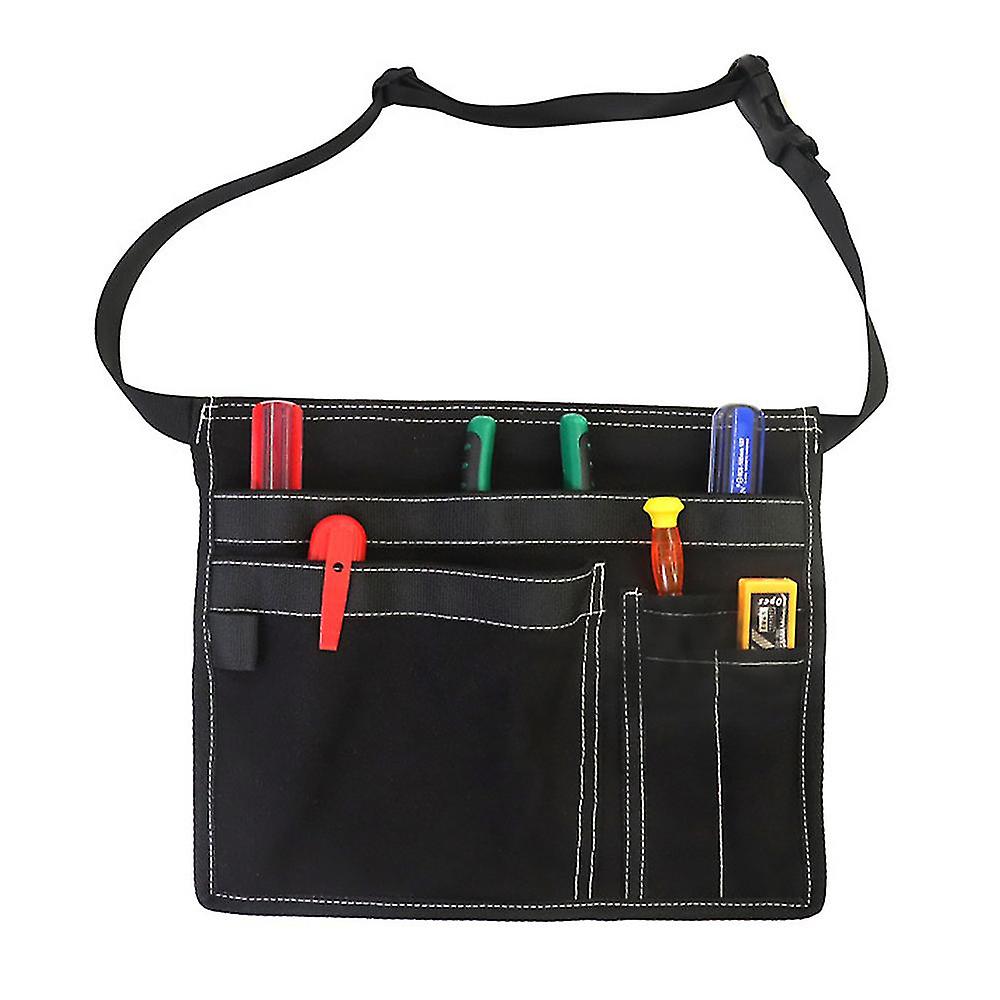 5-pocket Single Side Tool Belt Pouch/work Apron For Carpenters, Gardener And Builders, Durable Canvas Construction, Adjustable Belt