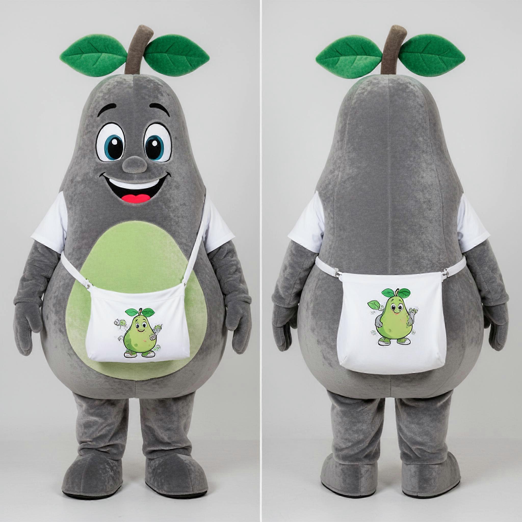 MASTICOT Velvety Gray Cartoon Pear Mascot