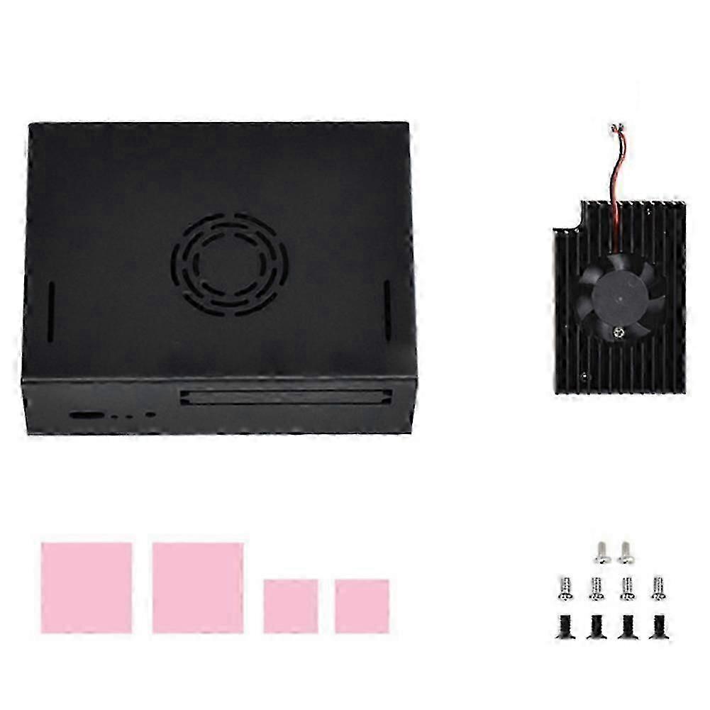 compatible with VisionFive2 Special Metal Shell with Cooling Fan Mini Host Computer Shell IP30 Protection Level Multiple Interfaces simple